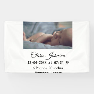 Birth announcements add photo date time place deta banner