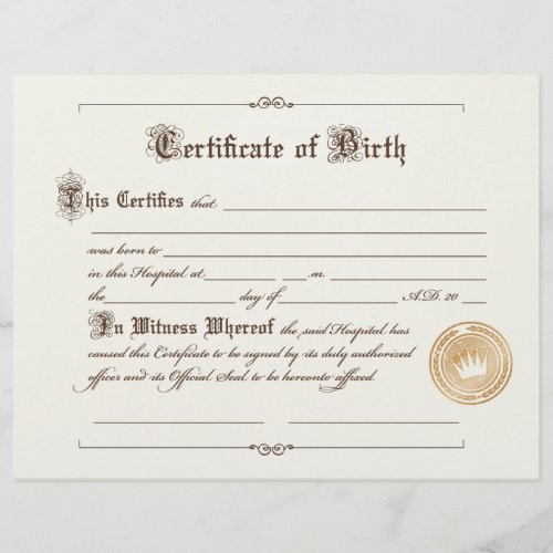 Birth Certificate Flyer