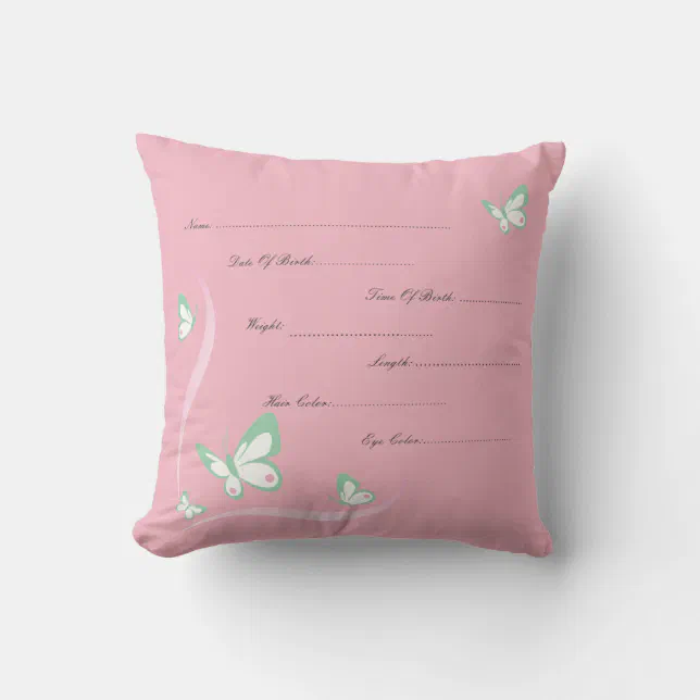 Birth Certificate Pillow Zazzle