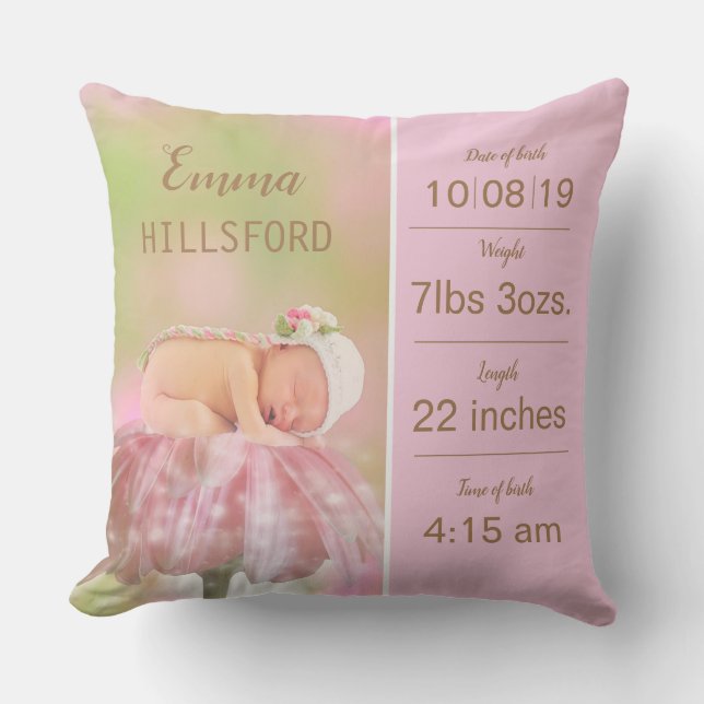 Birth Certificate Pillow (Front)