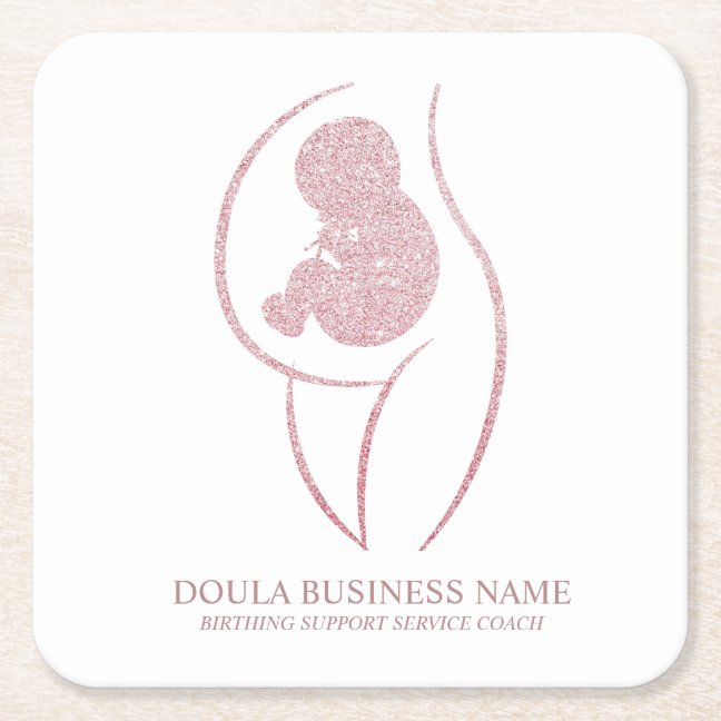 Birth Coach Square Paper Coaster