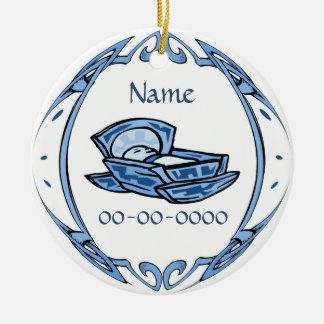 Birth Date Ornament, Add Text Ceramic Ornament