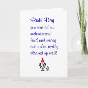 Birth Day - a funny happy birthday poem Card