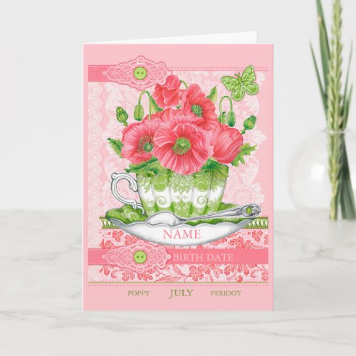 Birth Flower and Gem August Word Game Card