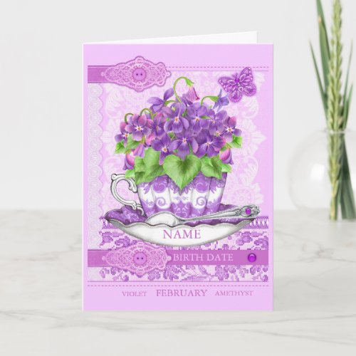 Birth Flower and Gem February Word Game Card