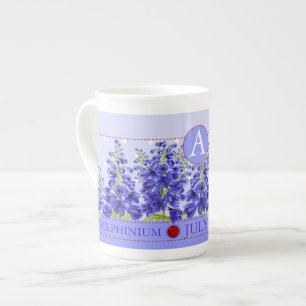 Birth Flower and Gem July Bone China Mug