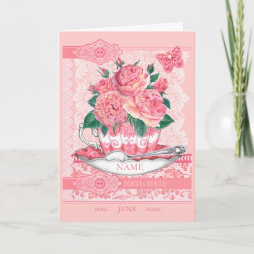 Birth Flower and Gem June Word Game Card