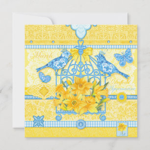 Birth Flower and Gem March Birdcage Card