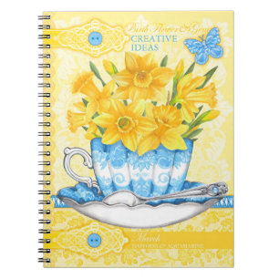 Birth Flower and Gem March Lace Notebook