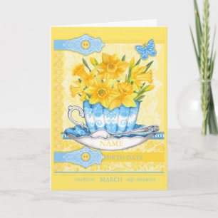 Birth Flower and Gem March Word Game Card