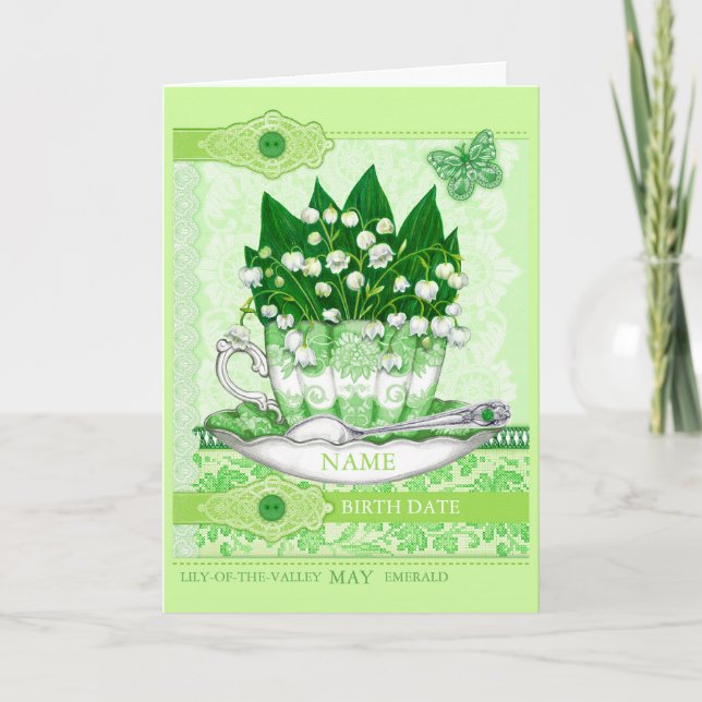 Birth Flower and Gem May Word Game Card (Front)