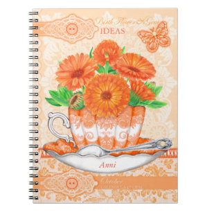 Birth Flower and Gem October Lace Notebook