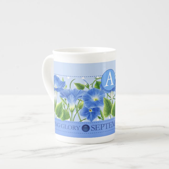 Birth Flower and Gem September Bone China Mug (Front Left)