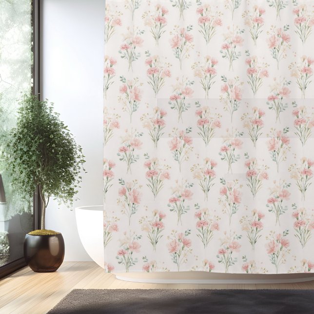 Birth Flower Jan Carnation Shower Curtain (Creator Uploaded)