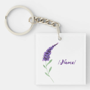 Birth Flower Lavender Holiday gift Keychain
