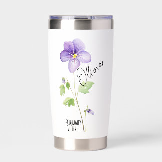 Birth Flower Month February Violet Name Insulated Tumbler
