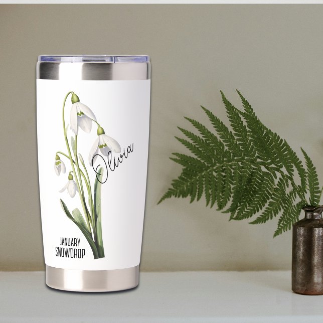 Birth Flower Month January Snowdrop Name  Insulated Tumbler (Creator Uploaded)