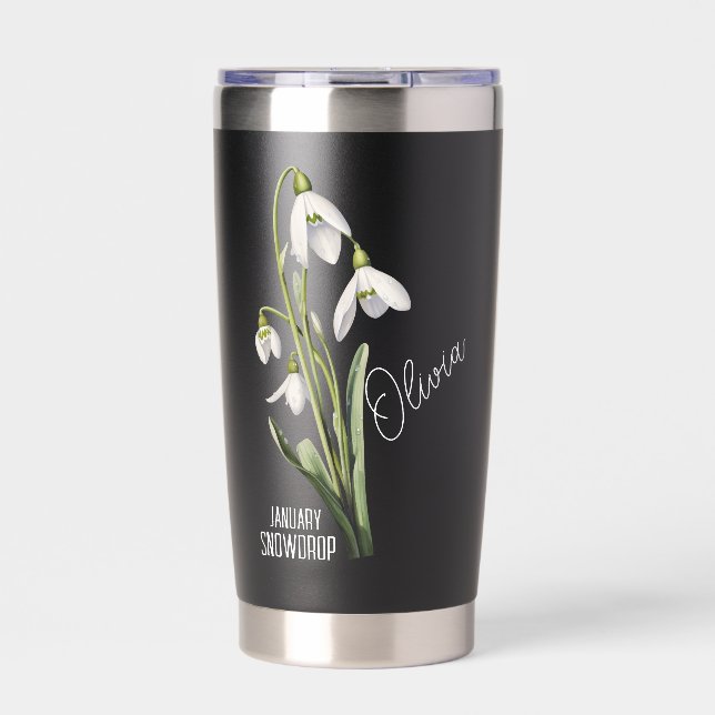 Birth Flower Month January Snowdrop Name  Insulated Tumbler (Front)