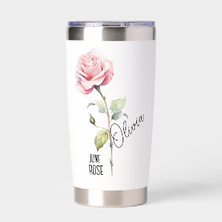 Birth Flower Month June Rose Name  Insulated Tumbler