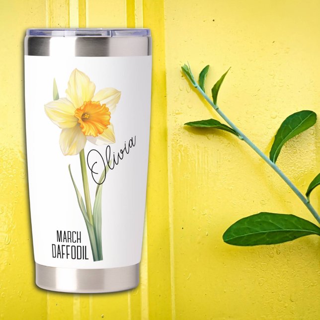 Birth Flower Month March Daffodil Name  Insulated Tumbler (Creator Uploaded)