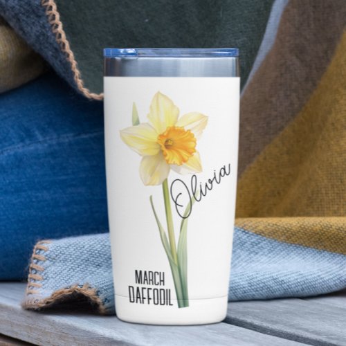 Birth Flower Month March Daffodil Name  Insulated Tumbler