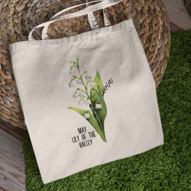 Birth Flower Month May Lily Of The Valley Name Tote Bag (Creator Uploaded)