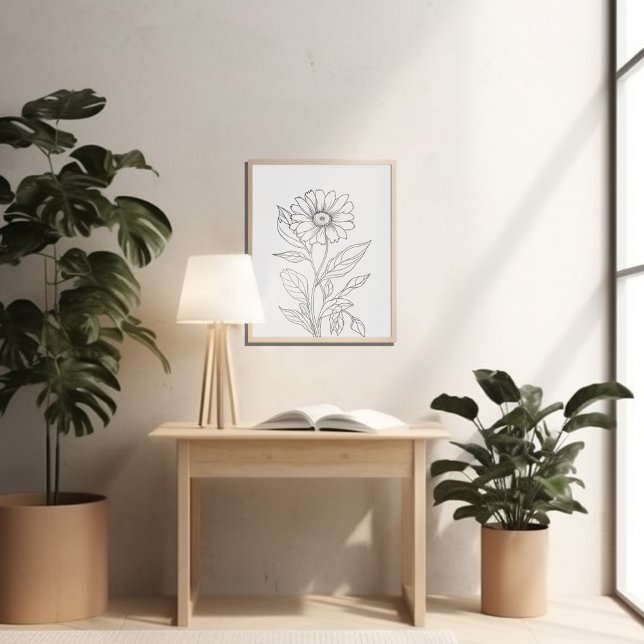 Birth flower month minimalist ink  poster (Creator Uploaded)