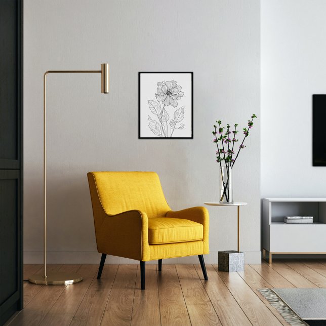 Birth flower month minimalist ink  poster (Creator Uploaded)