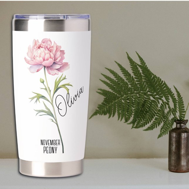 Birth Flower Month November Peony Name Insulated Tumbler (Creator Uploaded)