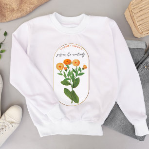 Birth Flower Month October Marigold Birthday Sweatshirt