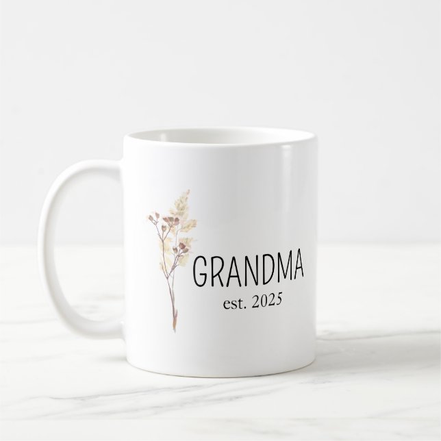 Birth Flower Mug,Personalized Pottery Mug Family G (Left)