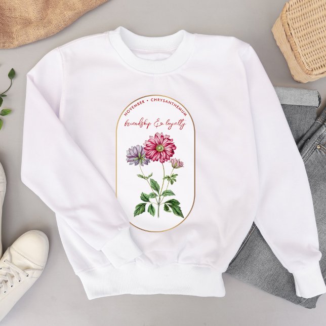 Birth Flower November Birthday Chrysanthemum Sweatshirt (Birth Flower November Birthday Chrysanthemum Sweatshirt)
