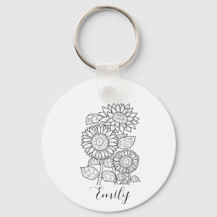 Birth Flower - Personalized Birth Flower Keychain