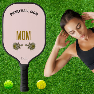 Birth Flower Personalized Pickleball Mom Name Gift Carbon Fiber Pickleball Paddle