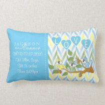 Birth Information - Pastel Baby Squirrels Lumbar Pillow