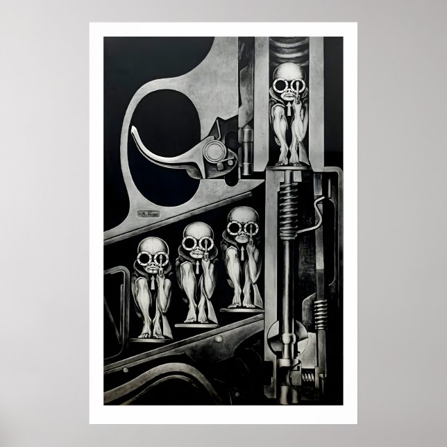 Birth Machine by H.R. Giger A3 A4 Matte Art Print (Front)