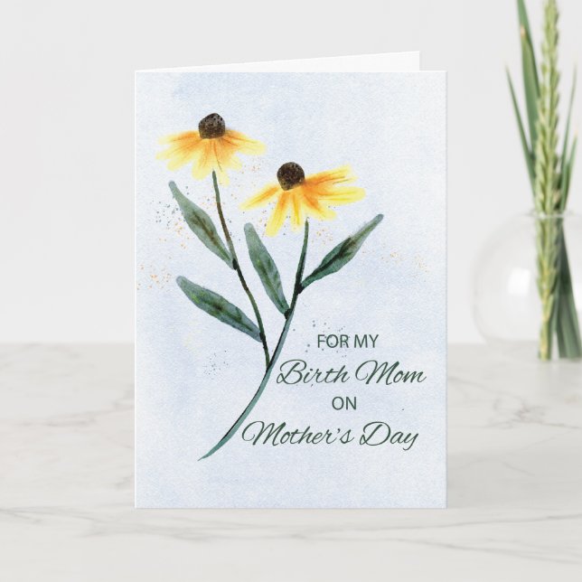 Birth Mom on Mothers Day Two Cone Flowers Card (Front)