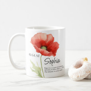 Birth Month August Flower Personalized Coffee Mug