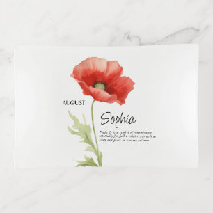 Birth Month August Flower Personalized Trinket Tray