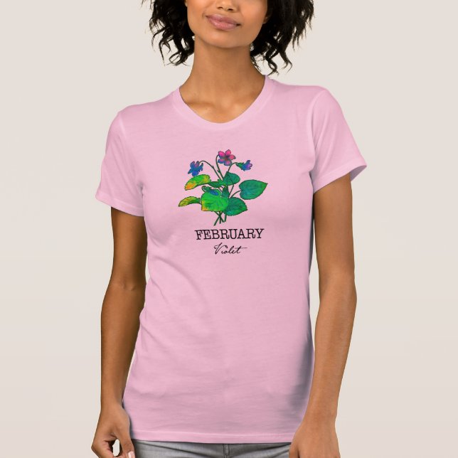 Birth Month February Violet T-Shirt (Front)