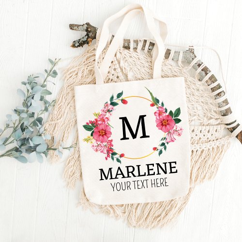 Birth Month Flower Aesthetic Floral Custom Tote Bag
