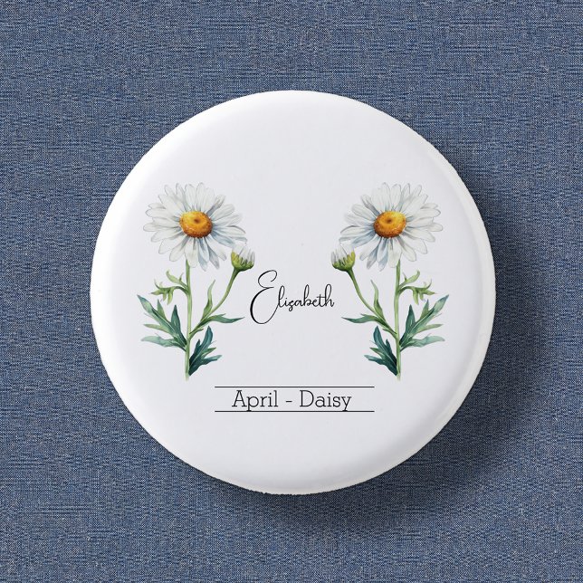 Birth Month Flower April Daisy Button (Creator Uploaded)
