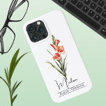 Birth Month Flower August Gladiolus iPhone 13 Pro Max Case<br><div class="desc">Birth month flower August Gladiolus phone case featuring an illustration of a gladiolus flower. Below the flower, the name is written in an elegant script font. Beneath the name, it states "August - Gladiolus, " indicating that owner's birth month is August and her birth flower is the gladiolus. It is...</div>