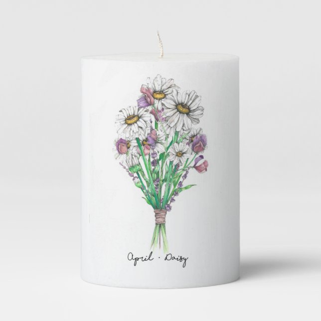 Birth Month Flower Birthday Candle (Front)