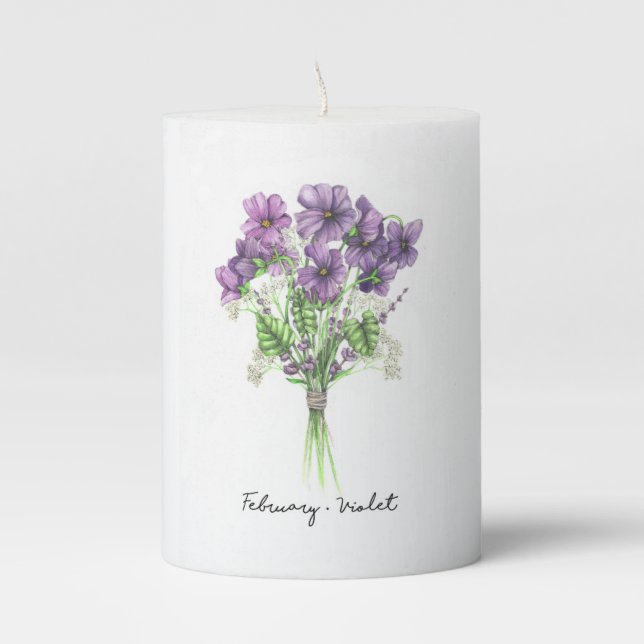Birth Month Flower Birthday Candle (Front)
