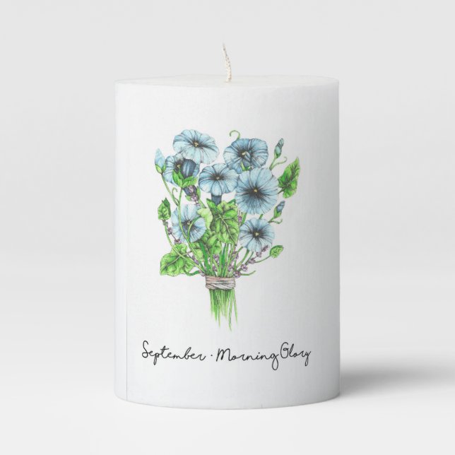 Birth Month Flower Birthday Flower Pillar Candle (Front)