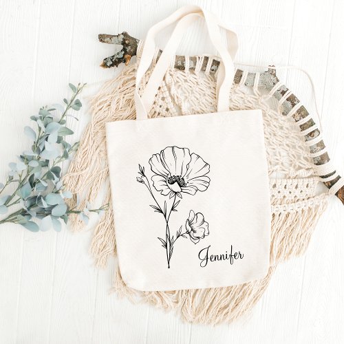 Birth Month Flower Birthday Women Mom Mothers Day Tote Bag