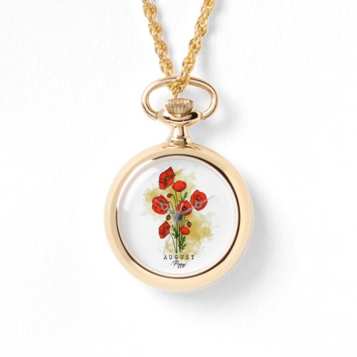 Birth Month Flower Born in August Poppy Flowers Watch