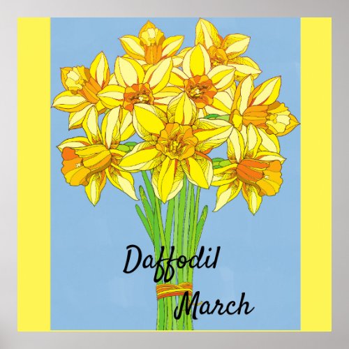 Birth Month Flower Born in March Daffodil Flowers Poster