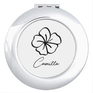 Birth Month Flower Compact Mirror, Personalized Co Mirror